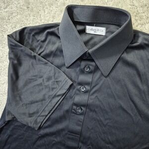 Collars and Co Dress Collar Polo Shirt Mens Small Black Performance Office Golf